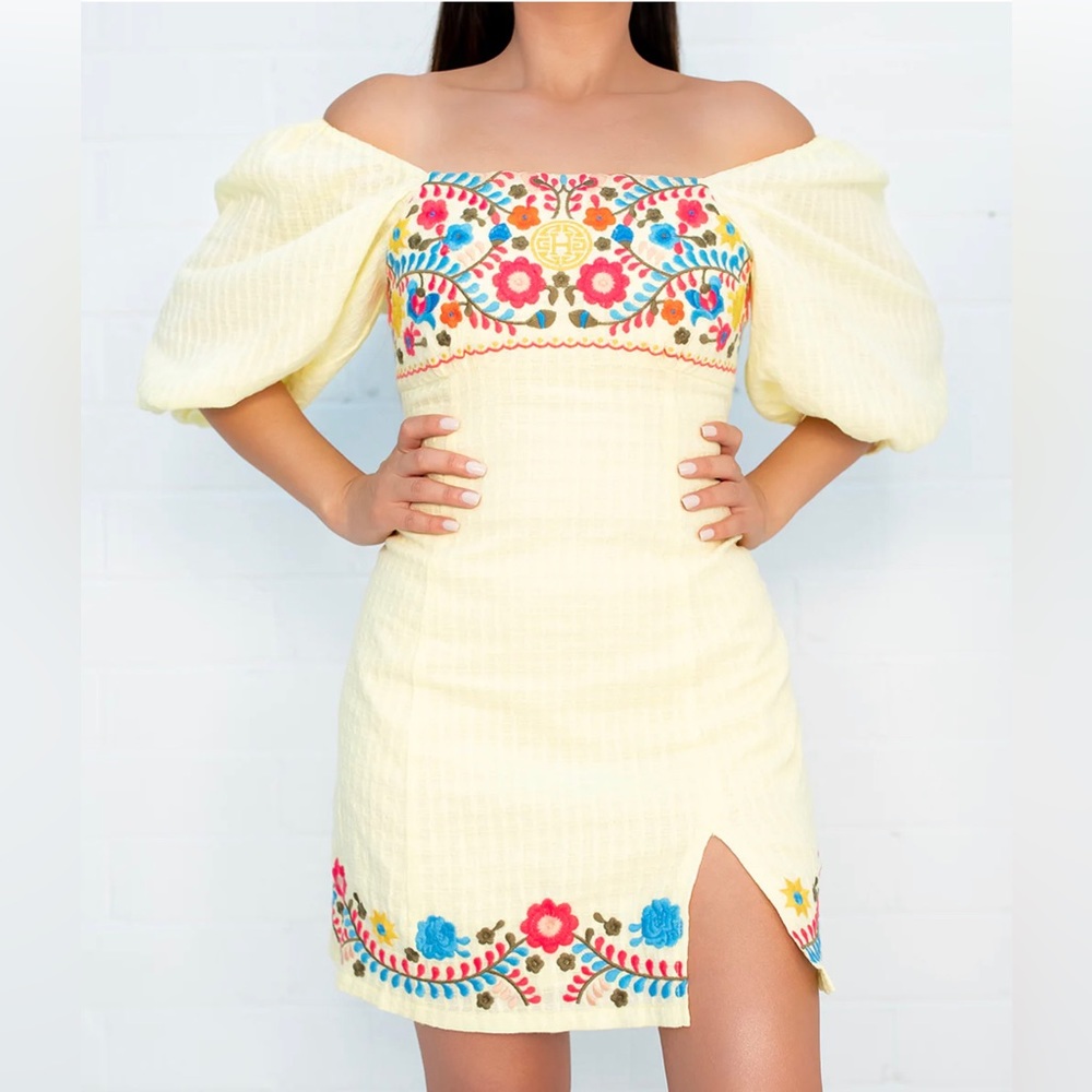 HERENCIA CLOTHING ESPERANZITA EMBROIDERED DRESS